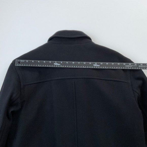 GAP Men’s Wool Blend Car Coat Sz L Black Heavyweight Classic Y2K Preppy Commute - Picture 8 of 15